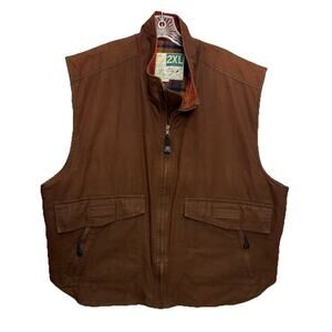 Vintage Wear Guard Brown Canvas Vest Thinsulate Flannel Lined Utility Chore 2XL